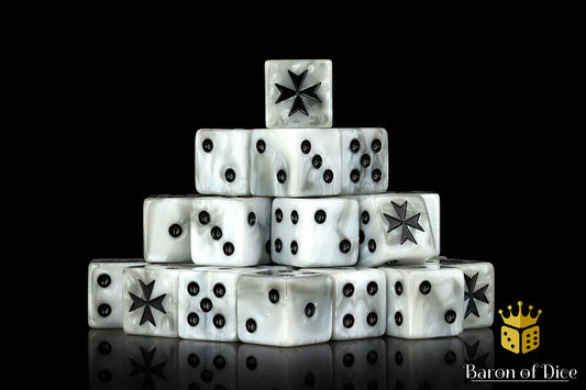 Knight Templar Dice - White SQ