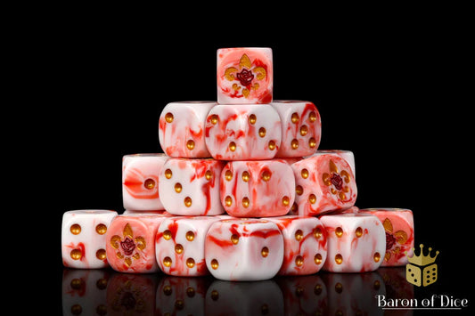 Fleur De Lis Dice - Bloody Rose, Round